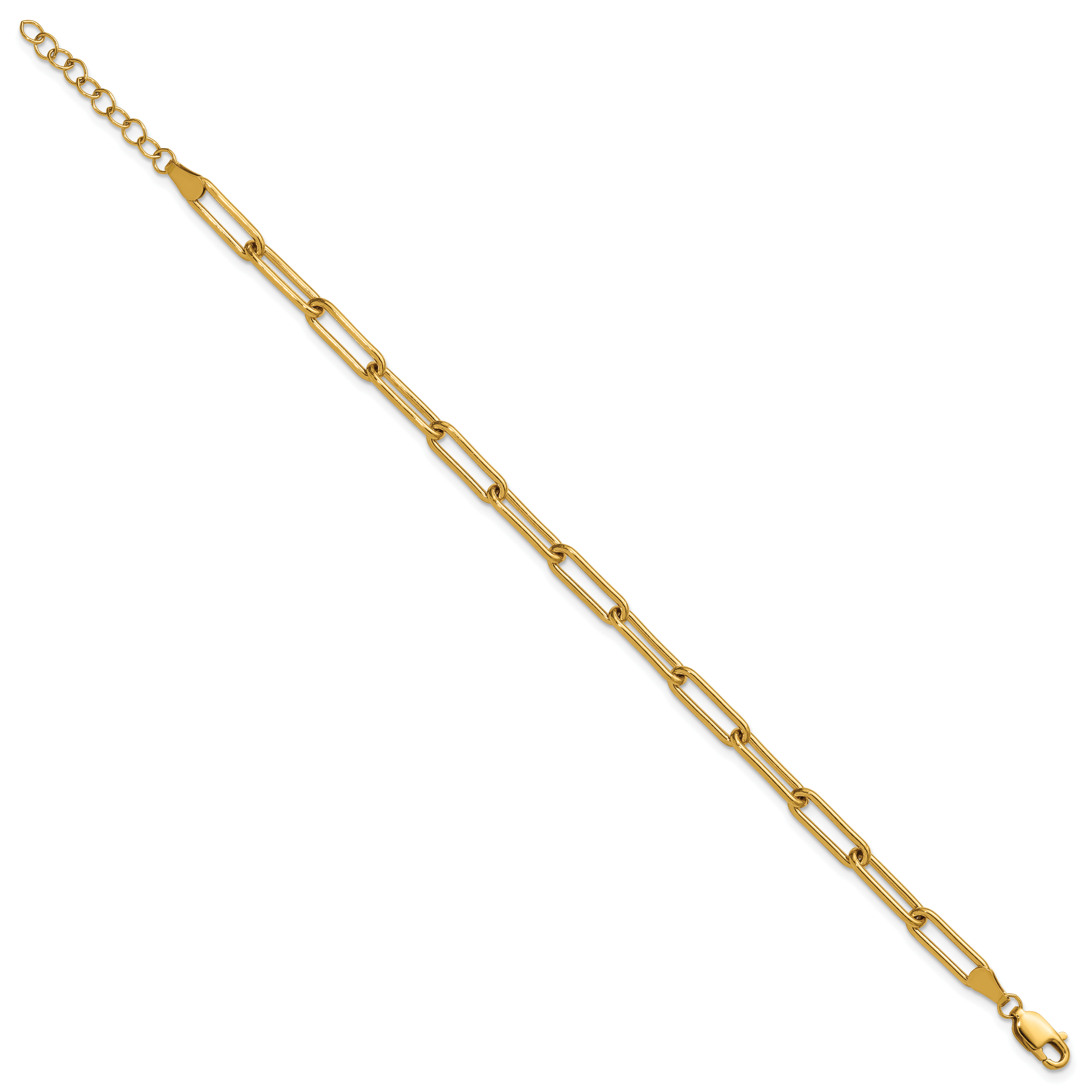 1/20 14K Gold Filled 4.10mm Paperclip Link with ext. Bracelet
