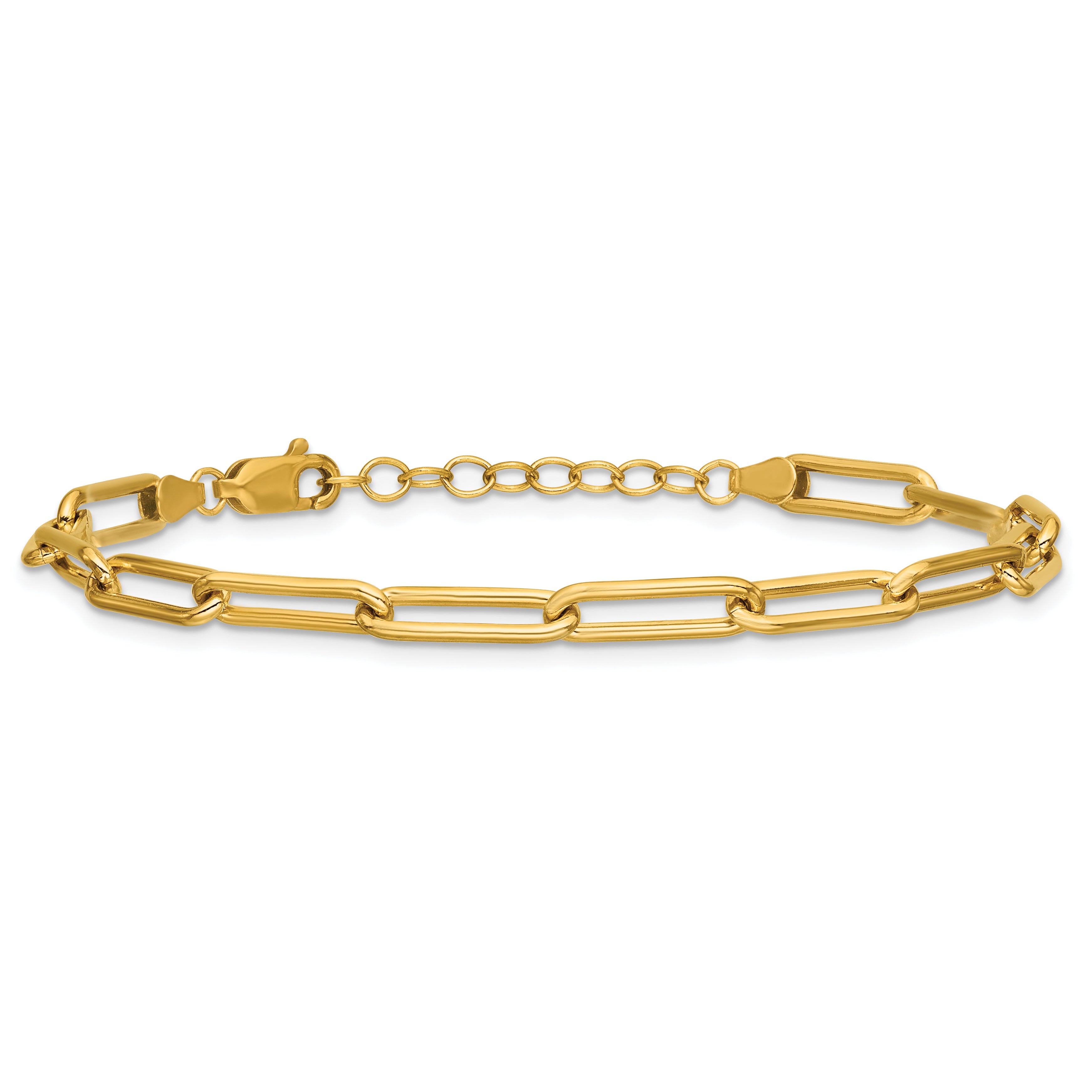 1/20 14K Gold Filled 4.10mm Paperclip Link with ext. Bracelet