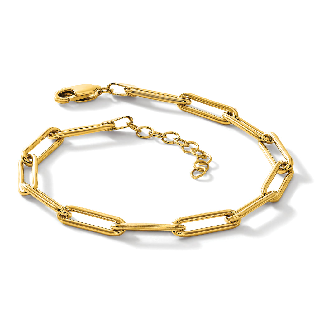 1/20 14K Gold Filled 4.10mm Paperclip Link with ext. Bracelet