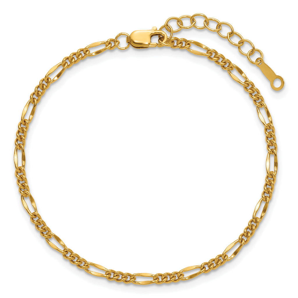 1/20 14K Gold Filled 2.20mm Figaro with ext. Bracelet