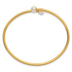 1/20 14K Gold Filled Crystal Simulated Pearl 2.25mm Flexible Bangle