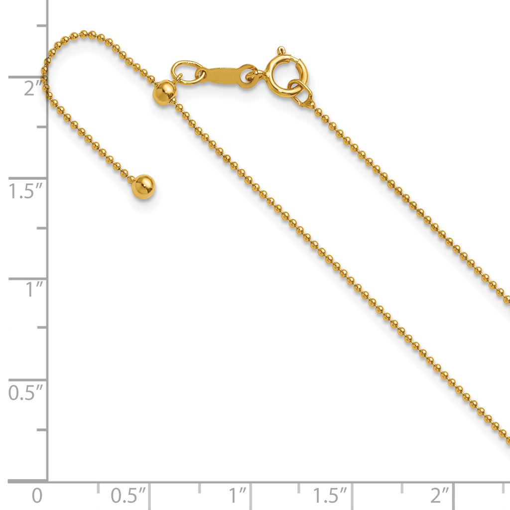 1/20 14K Gold Filled 1.0mm Adjustable Beaded Chain