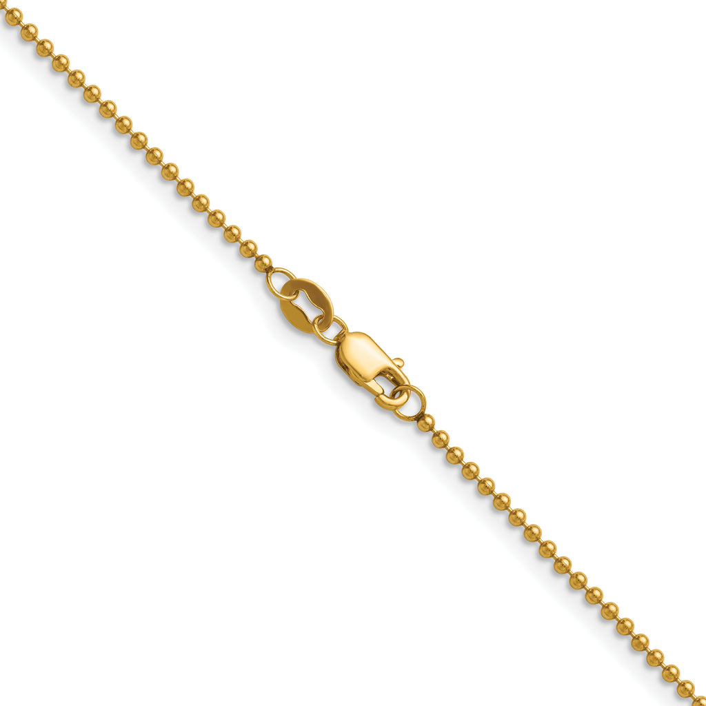 14K Gold Filled 1.5mm Ball Chain Necklace with Lobster Clasp - view 2