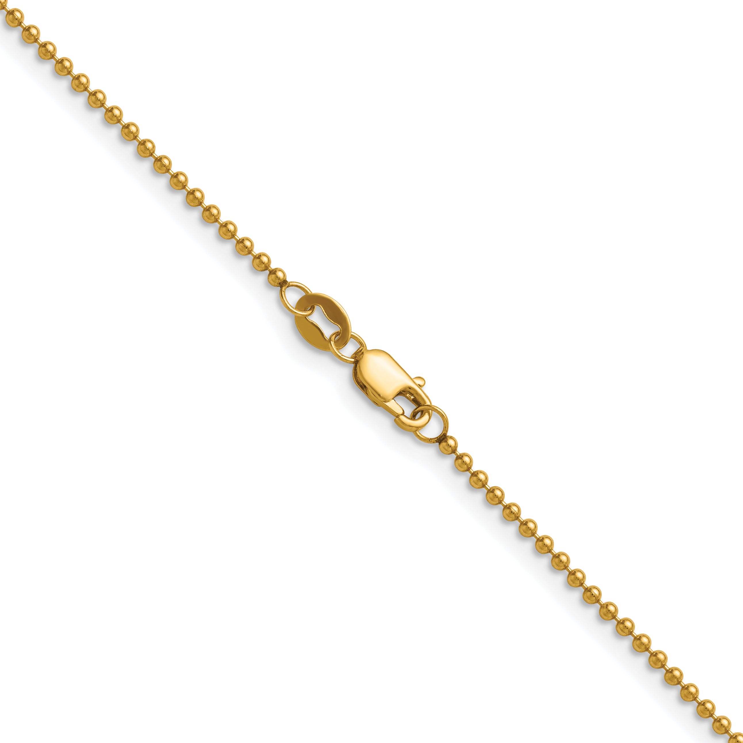14K Gold Filled 1.5mm Ball Chain Necklace with Lobster Clasp - view 2