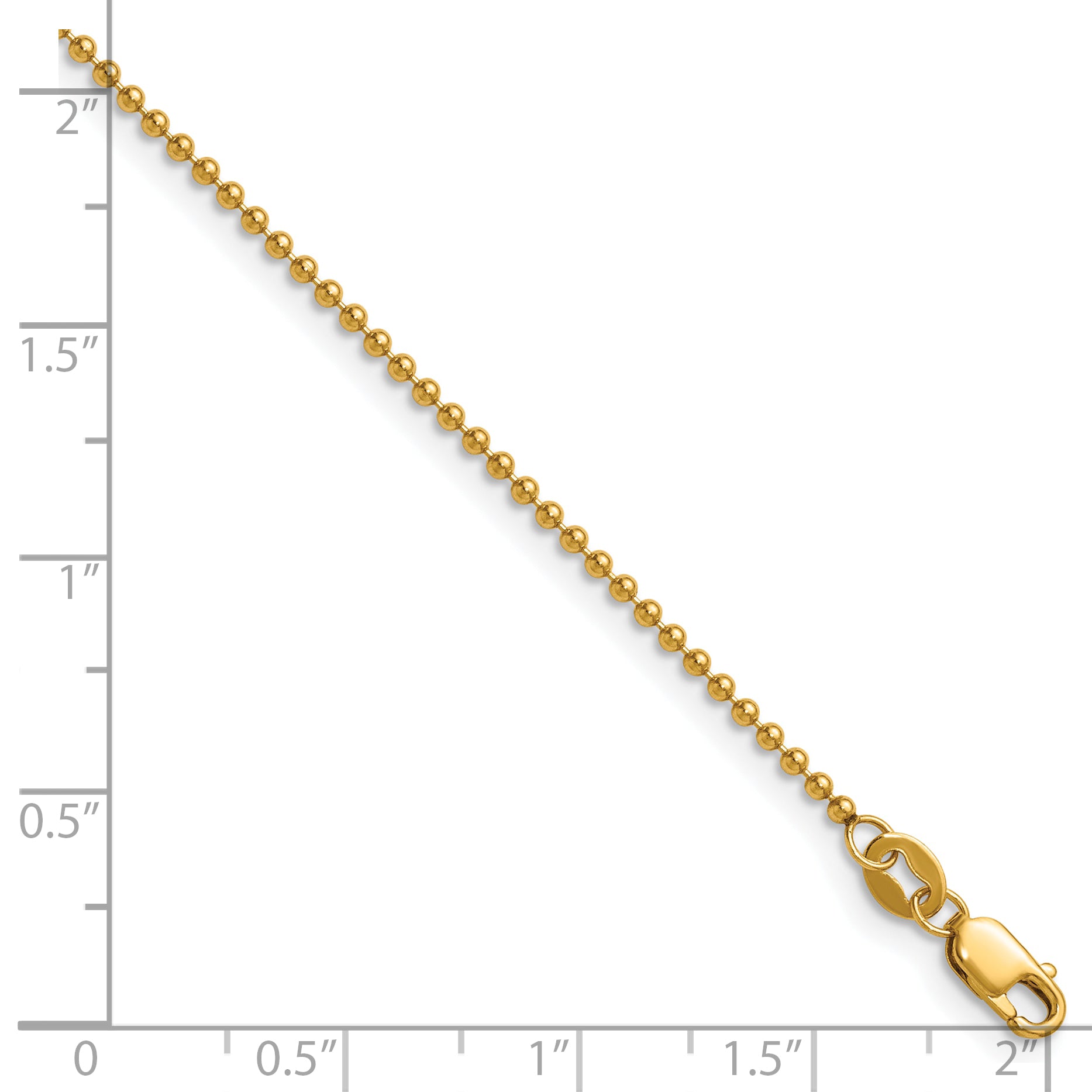 14K Gold Filled 1.5mm Ball Chain Necklace with Lobster Clasp - view 5