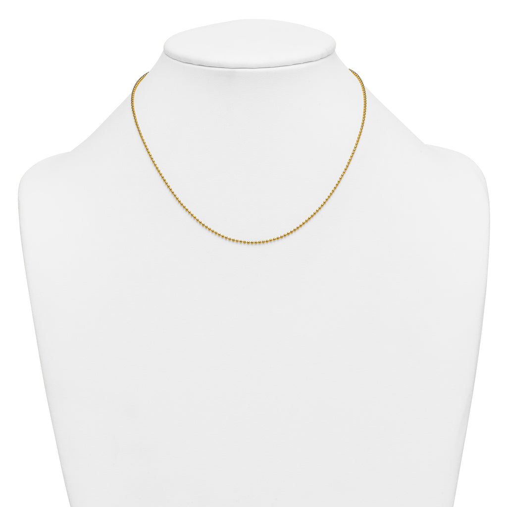 14K Gold Filled 1.5mm Ball Chain Necklace with Lobster Clasp - view 3