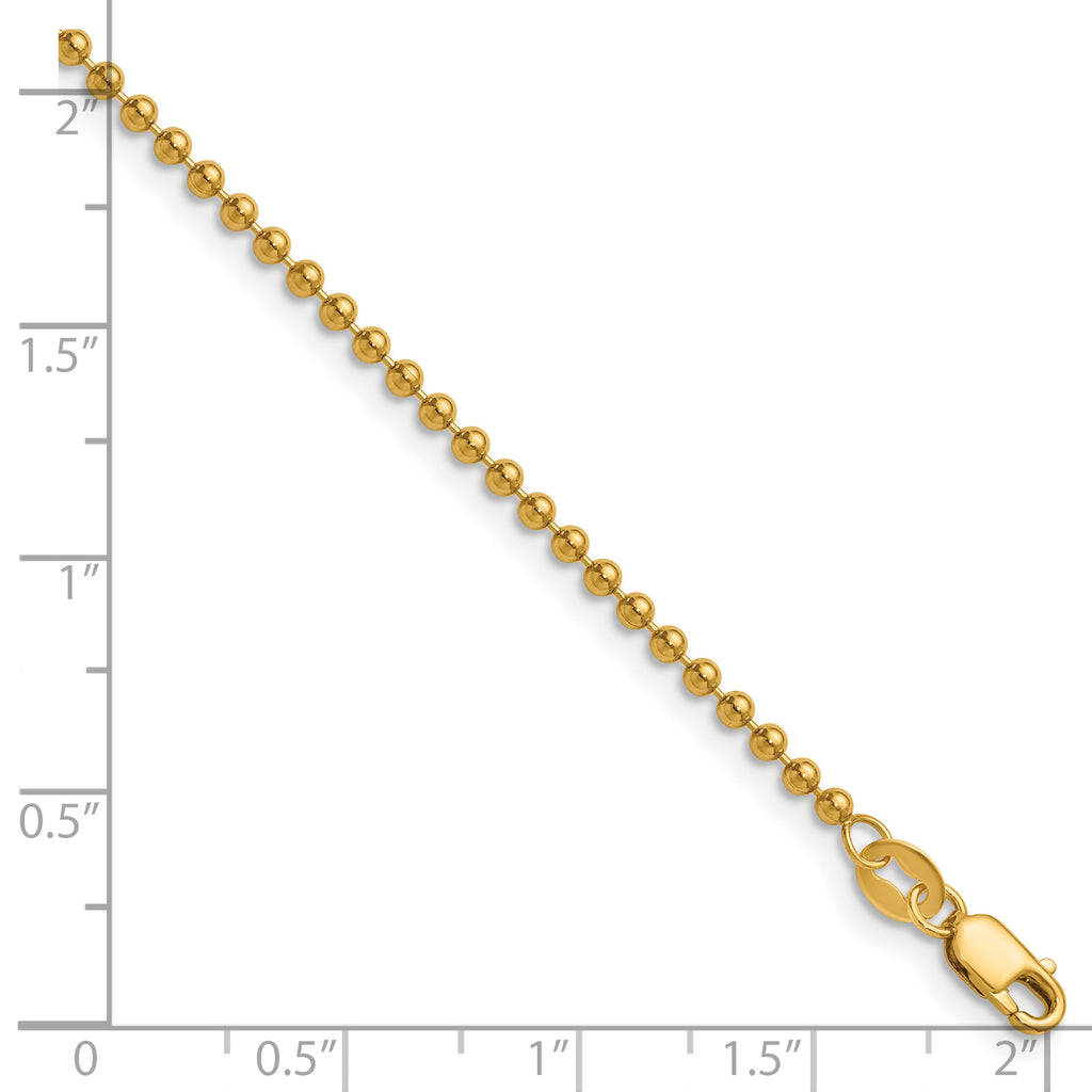 14K Gold Filled 2mm Ball Chain Necklace with Lobster Clasp - view 5
