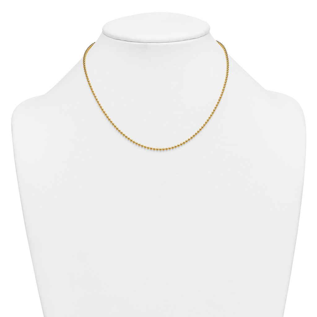 14K Gold Filled 2mm Ball Chain Necklace with Lobster Clasp - view 3