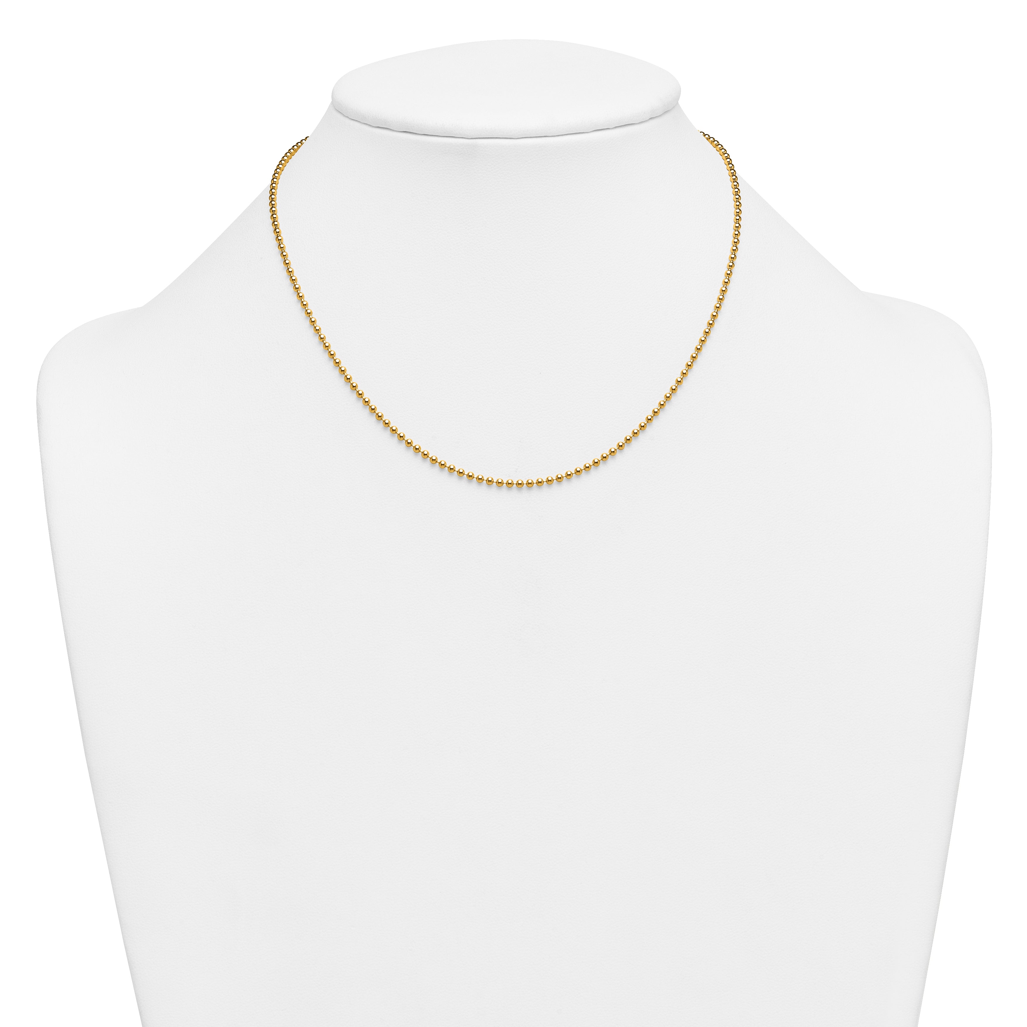 14K Gold Filled 2mm Ball Chain Necklace with Lobster Clasp - view 3