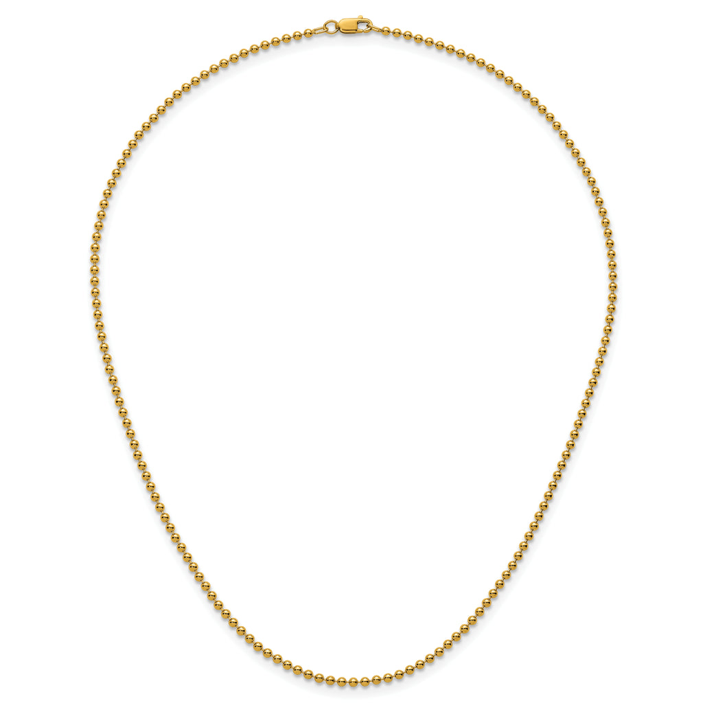 14K Gold Filled 2mm Ball Chain Necklace with Lobster Clasp - view 4