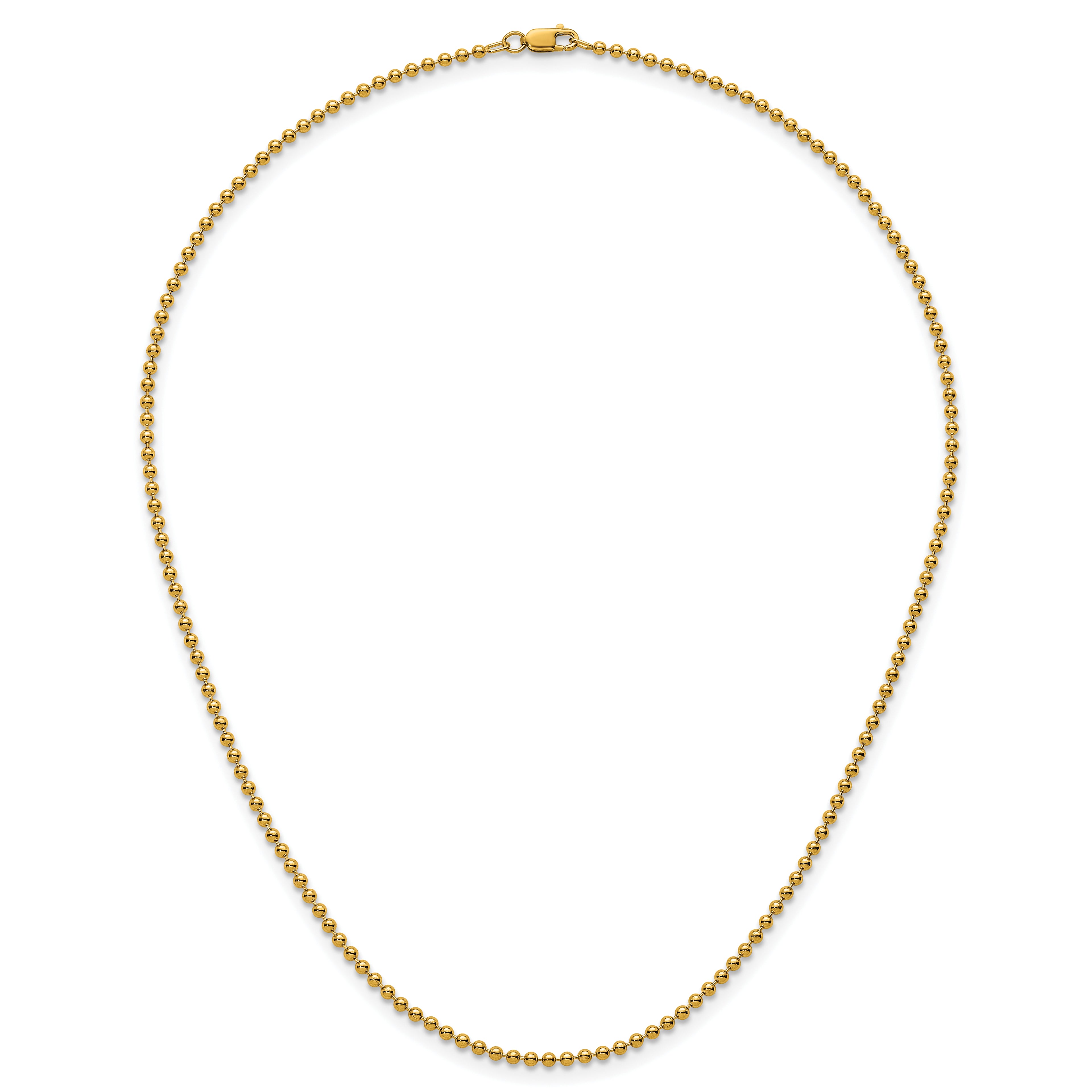 14K Gold Filled 2mm Ball Chain Necklace with Lobster Clasp - view 4