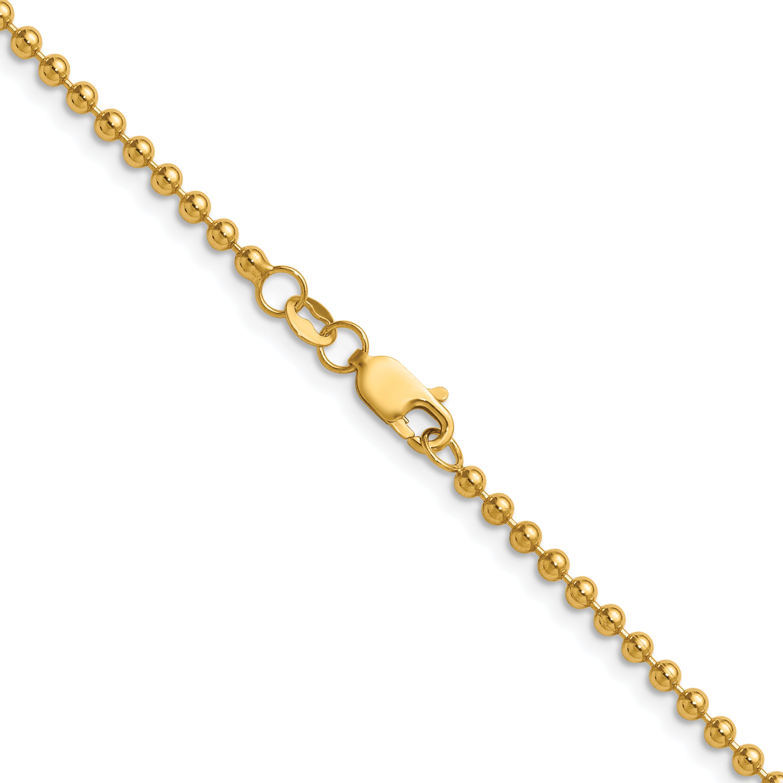 14K Gold Filled 2.5mm Ball Chain Necklace with Lobster Clasp - view 2