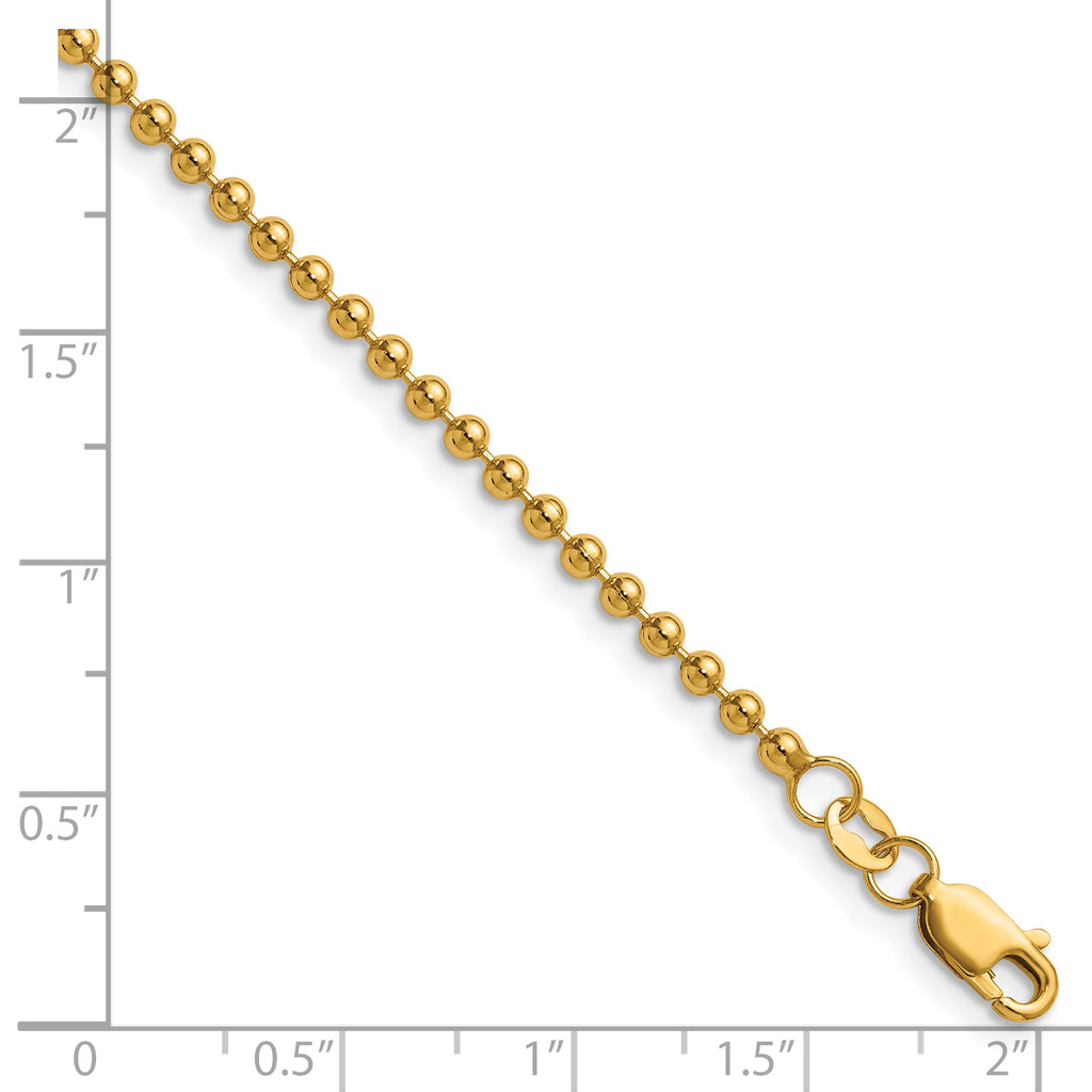 14K Gold Filled 2.5mm Ball Chain Necklace with Lobster Clasp - view 5