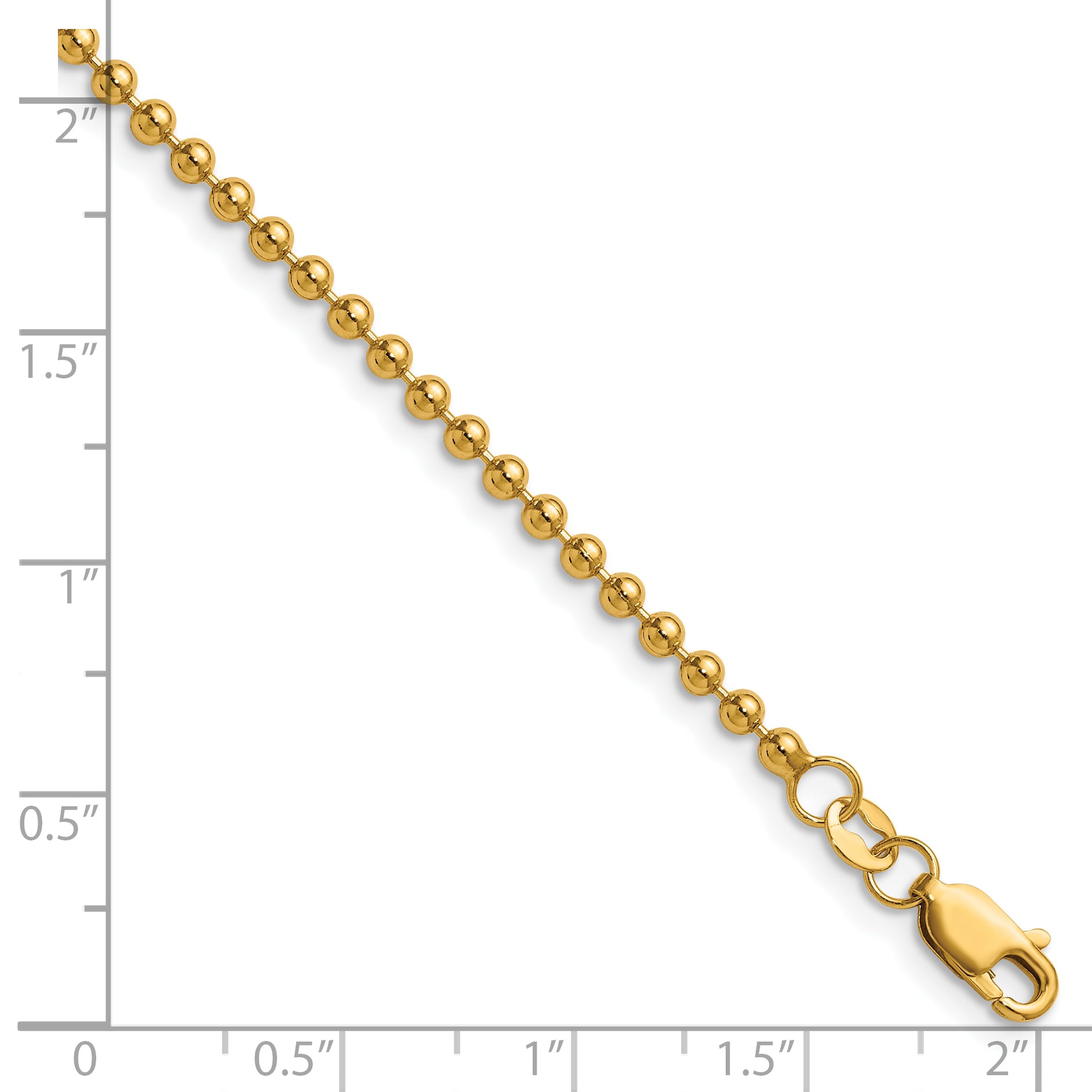 14K Gold Filled 2.5mm Ball Chain Necklace with Lobster Clasp - view 5