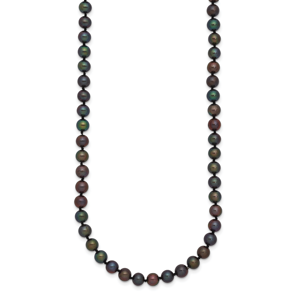 1/20 14K Gold Filled 5-6mm Black Near Round FWC Pearl Necklace