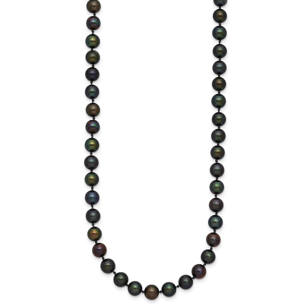 1/20 14K Gold Filled 5-6mm Black Near Round FWC Pearl Necklace