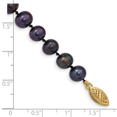 1/20 14K Gold Filled 6-7mm Black NearRound FWC Pearl Bracelet