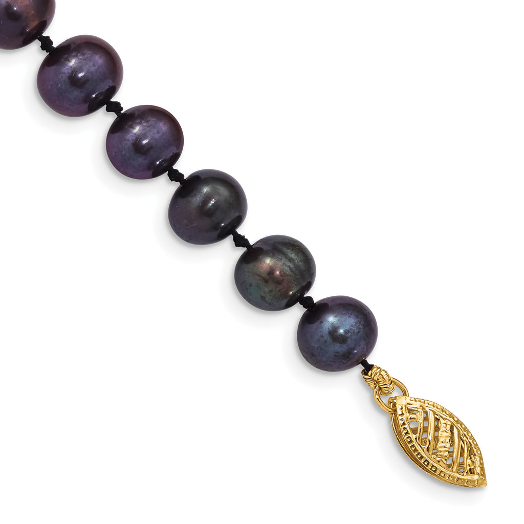 1/20 14K Gold Filled 6-7mm Black NearRound FWC Pearl Bracelet