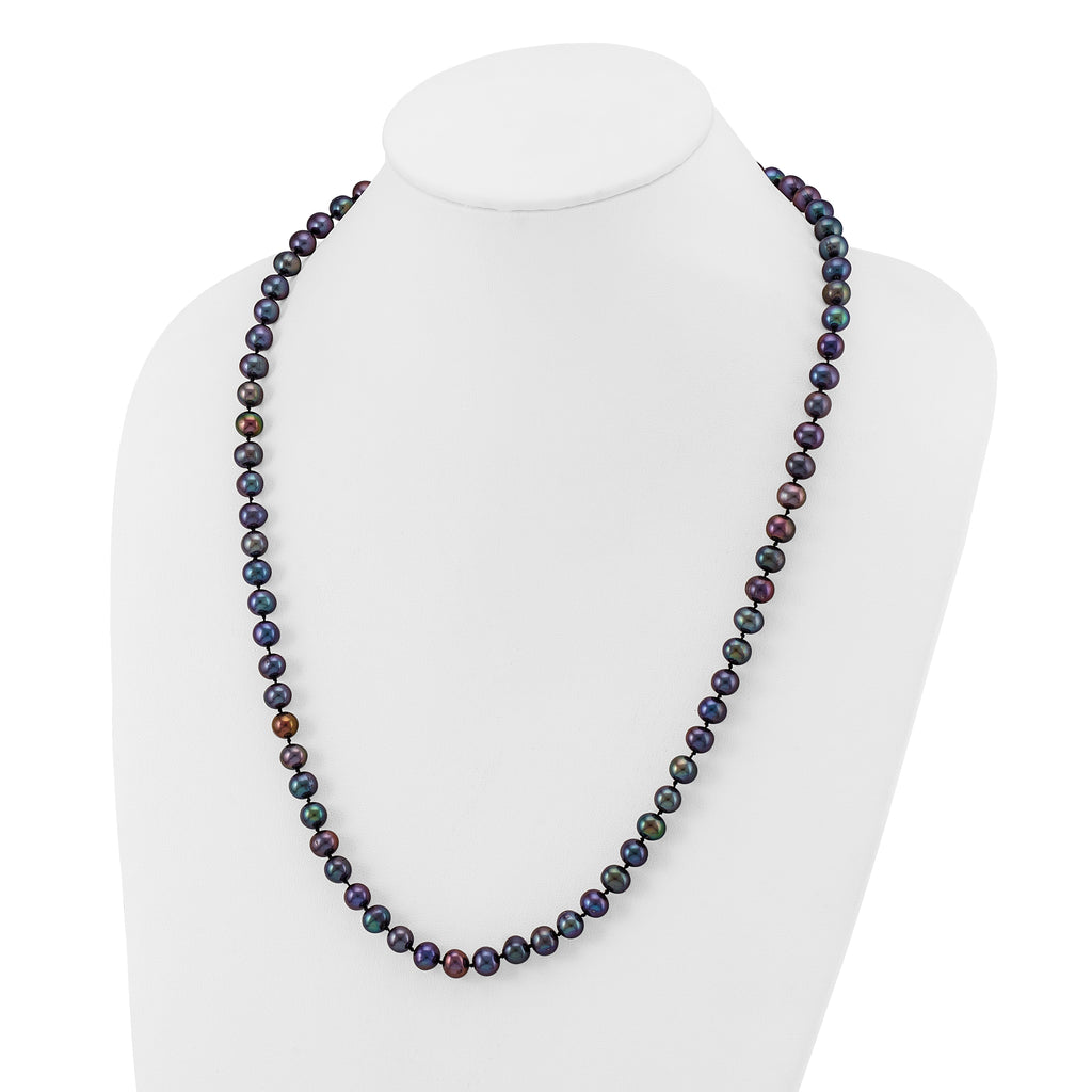 14K Gold Filled 7-8mm Black Cultured Freshwater Pearl Necklace
