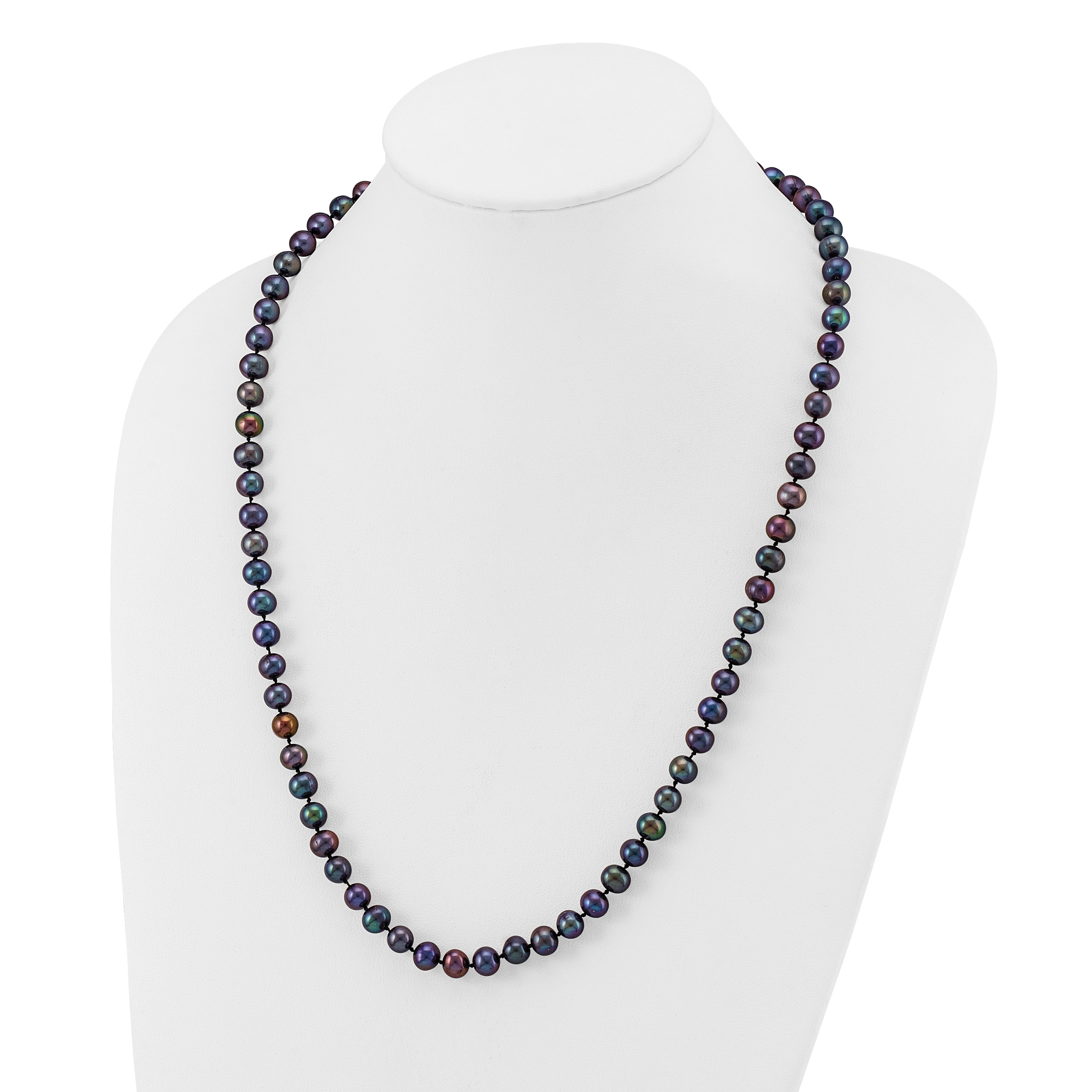14K Gold Filled 7-8mm Black Cultured Freshwater Pearl Necklace