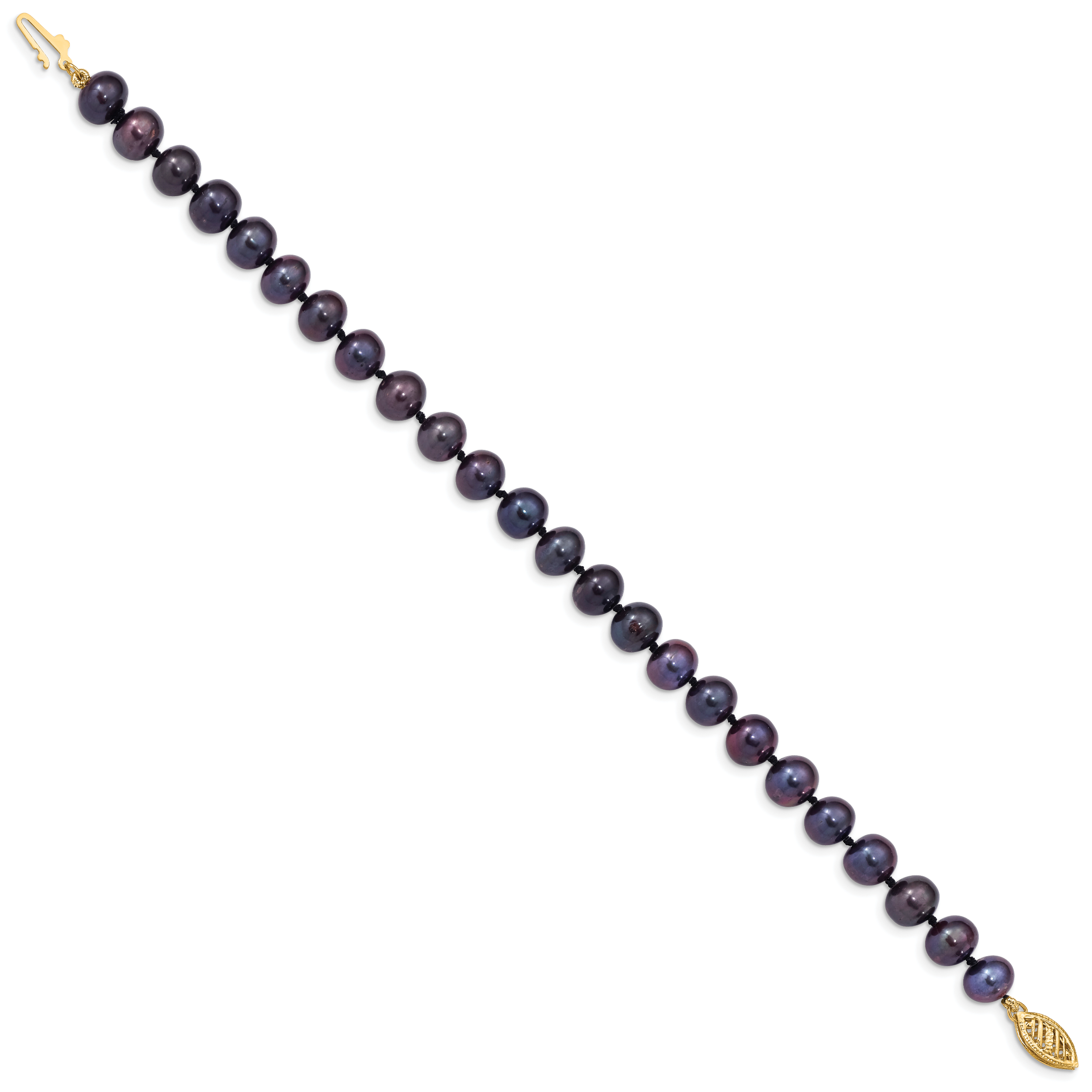 14K Gold Filled 7-8mm Black Cultured Freshwater Pearl Necklace