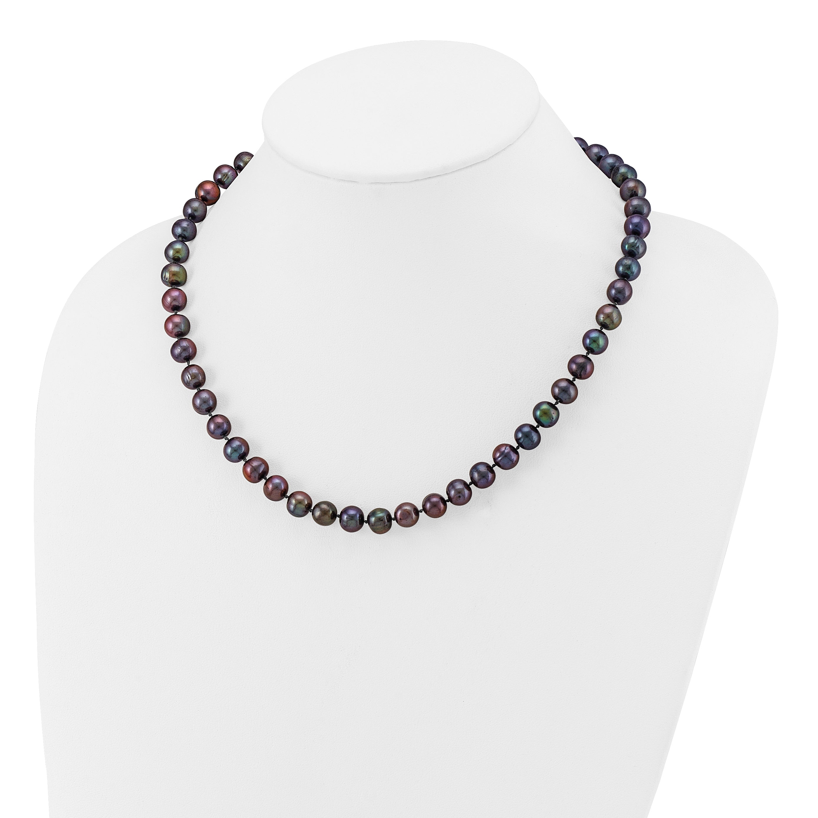 14K Gold Filled 8-9mm Black Cultured Freshwater Pearl Necklace Secondary image