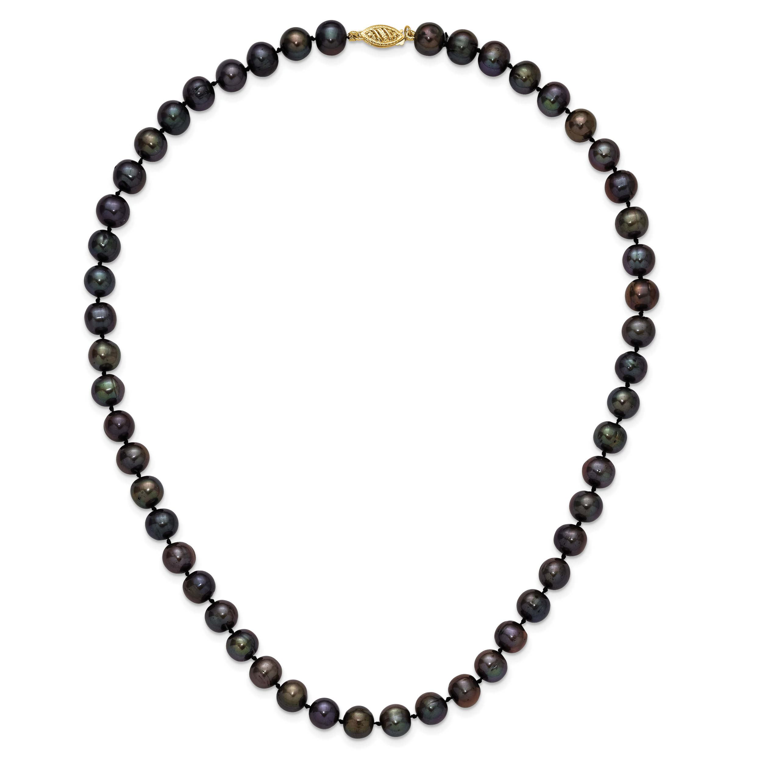 14K Gold Filled 8-9mm Black Cultured Freshwater Pearl Necklace - view 4