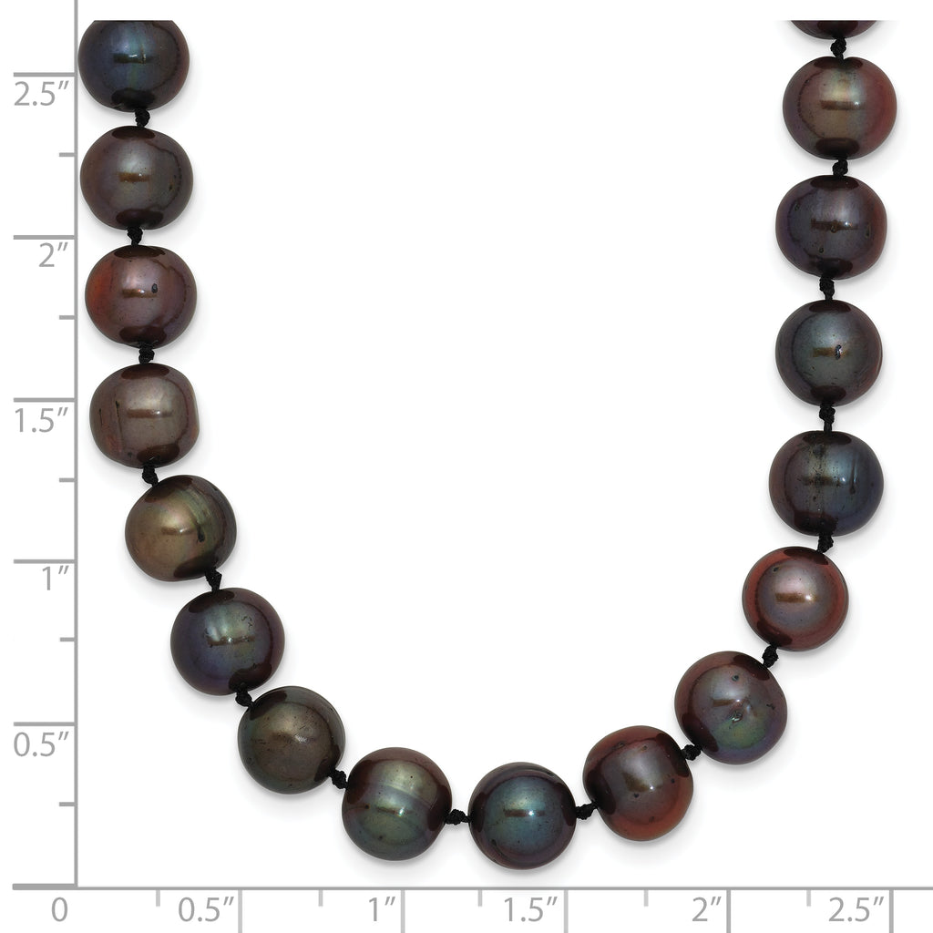 14K Gold Filled 8-9mm Black Cultured Freshwater Pearl Necklace - view 5