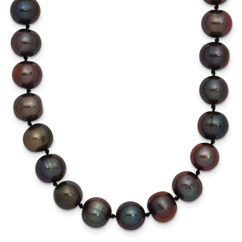 14K Gold Filled 8-9mm Black Cultured Freshwater Pearl Necklace by Sophia Jewelers