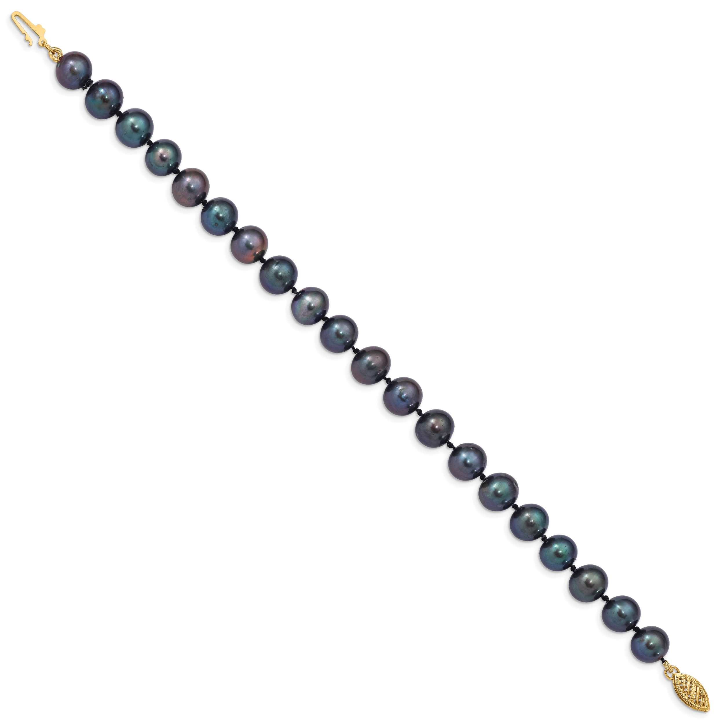 14K Gold Filled 8-9mm Black Cultured Freshwater Pearl Bracelet - view 2