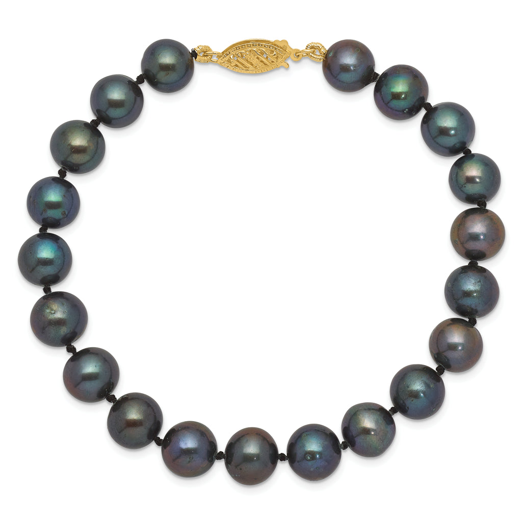 14K Gold Filled 8-9mm Black Cultured Freshwater Pearl Bracelet - view 3