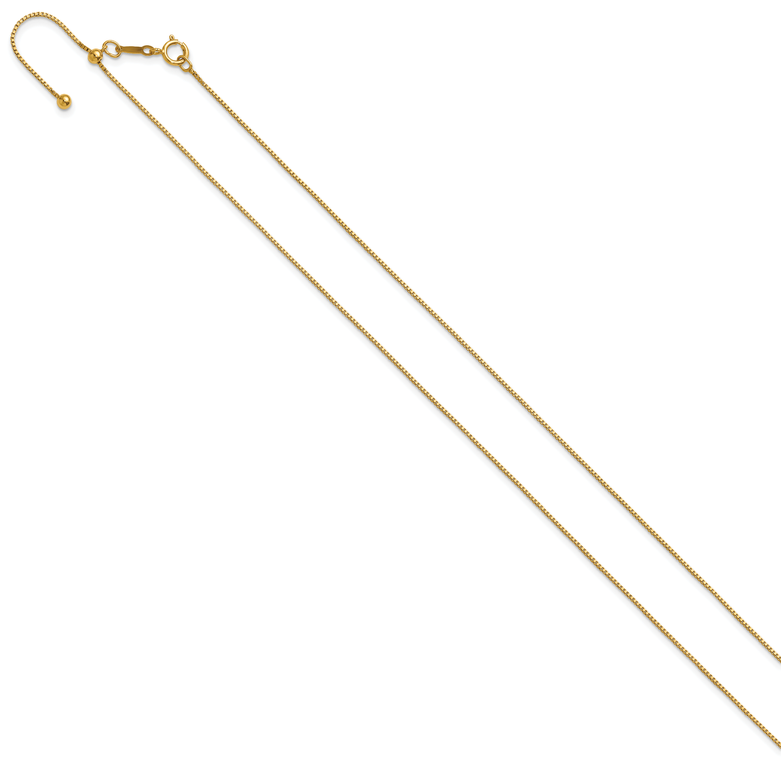 14K Gold Filled Adjustable Box Chain Necklace in 0.8mm Width - view 2