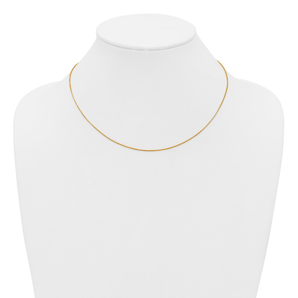 14K Gold Filled Adjustable Box Chain Necklace in 0.8mm Width - view 3