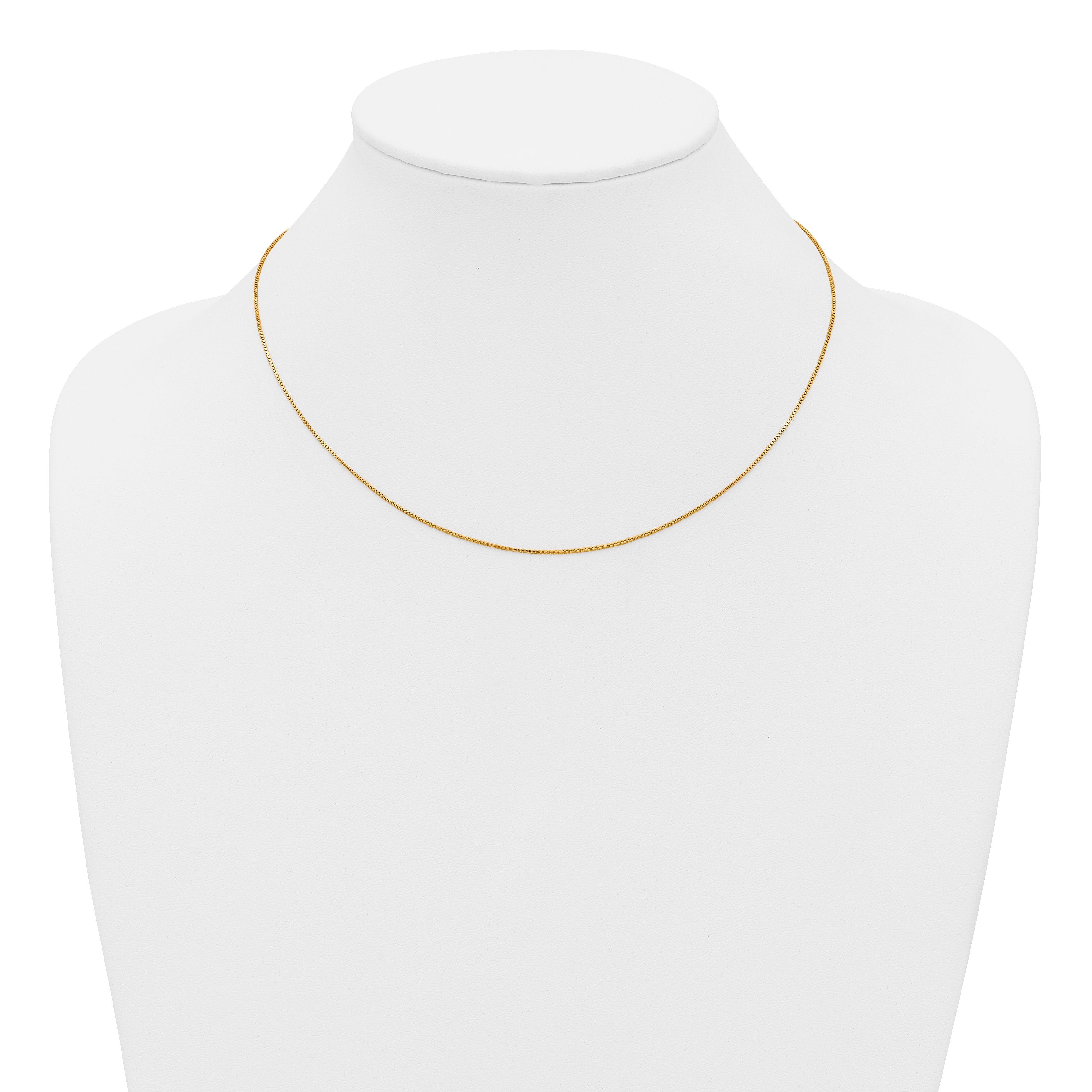 14K Gold Filled Adjustable Box Chain Necklace in 0.8mm Width - view 3