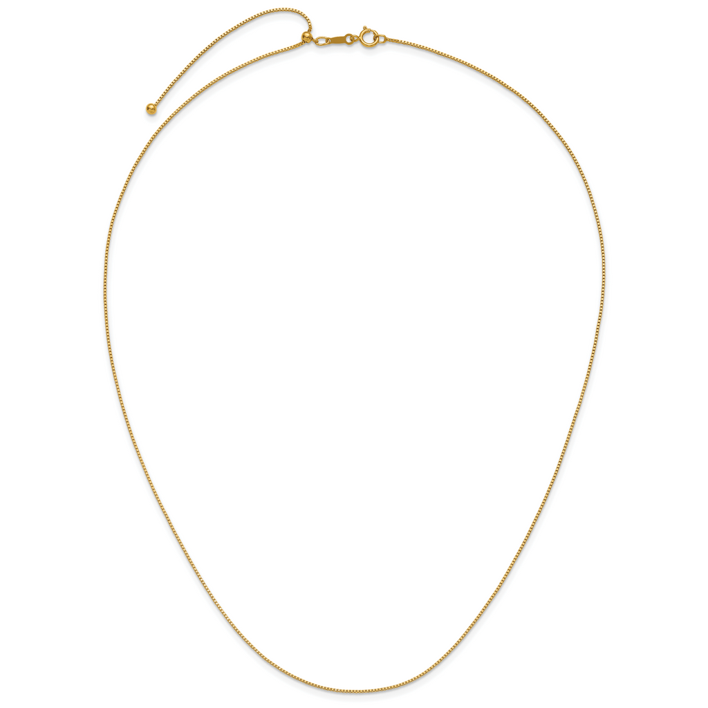 14K Gold Filled Adjustable Box Chain Necklace in 0.8mm Width - view 4