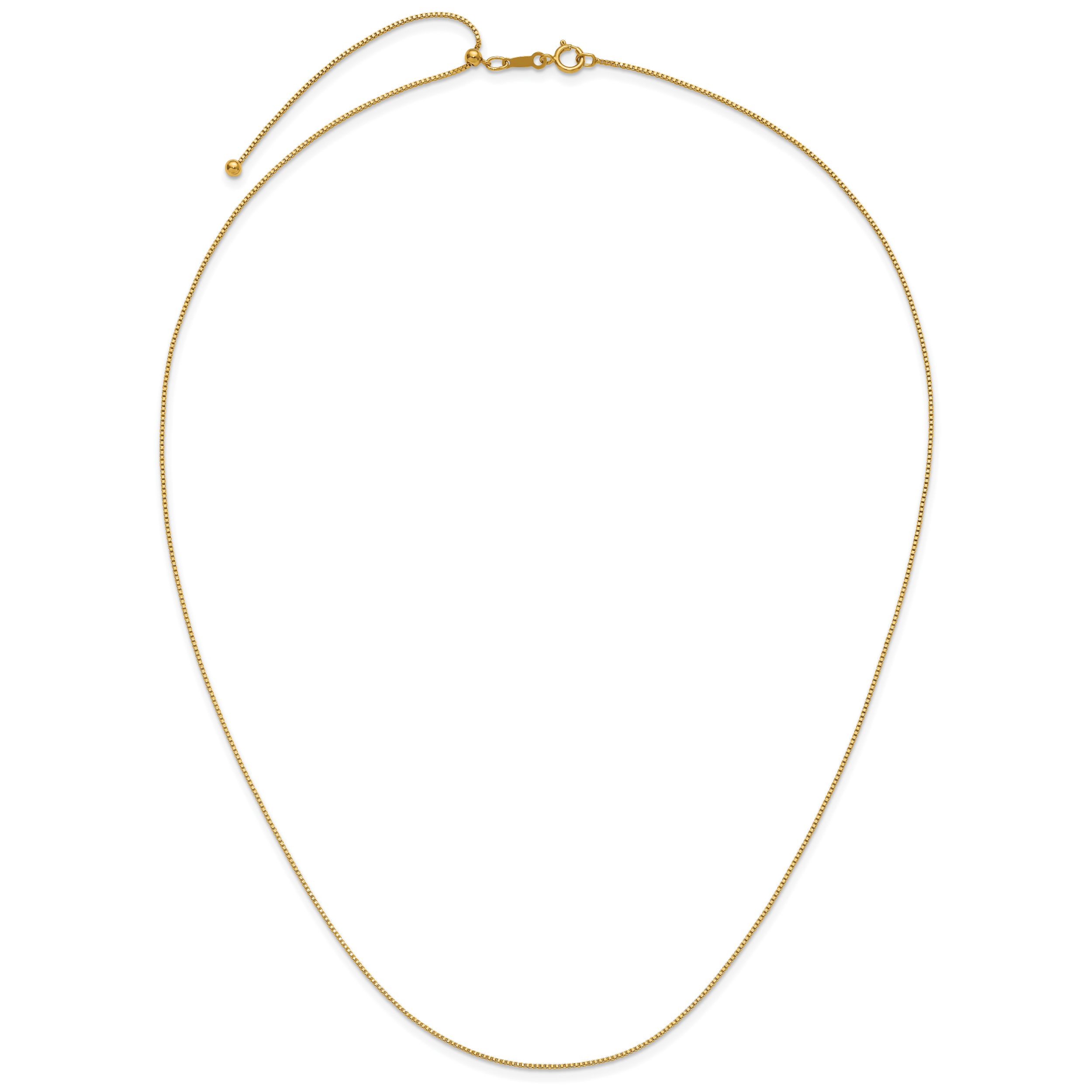 14K Gold Filled Adjustable Box Chain Necklace in 0.8mm Width - view 4