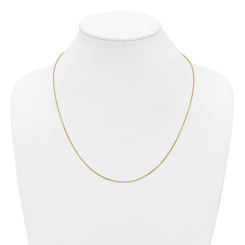 14K Gold Filled Adjustable Box Chain Necklace in 0.8mm Width - view 5
