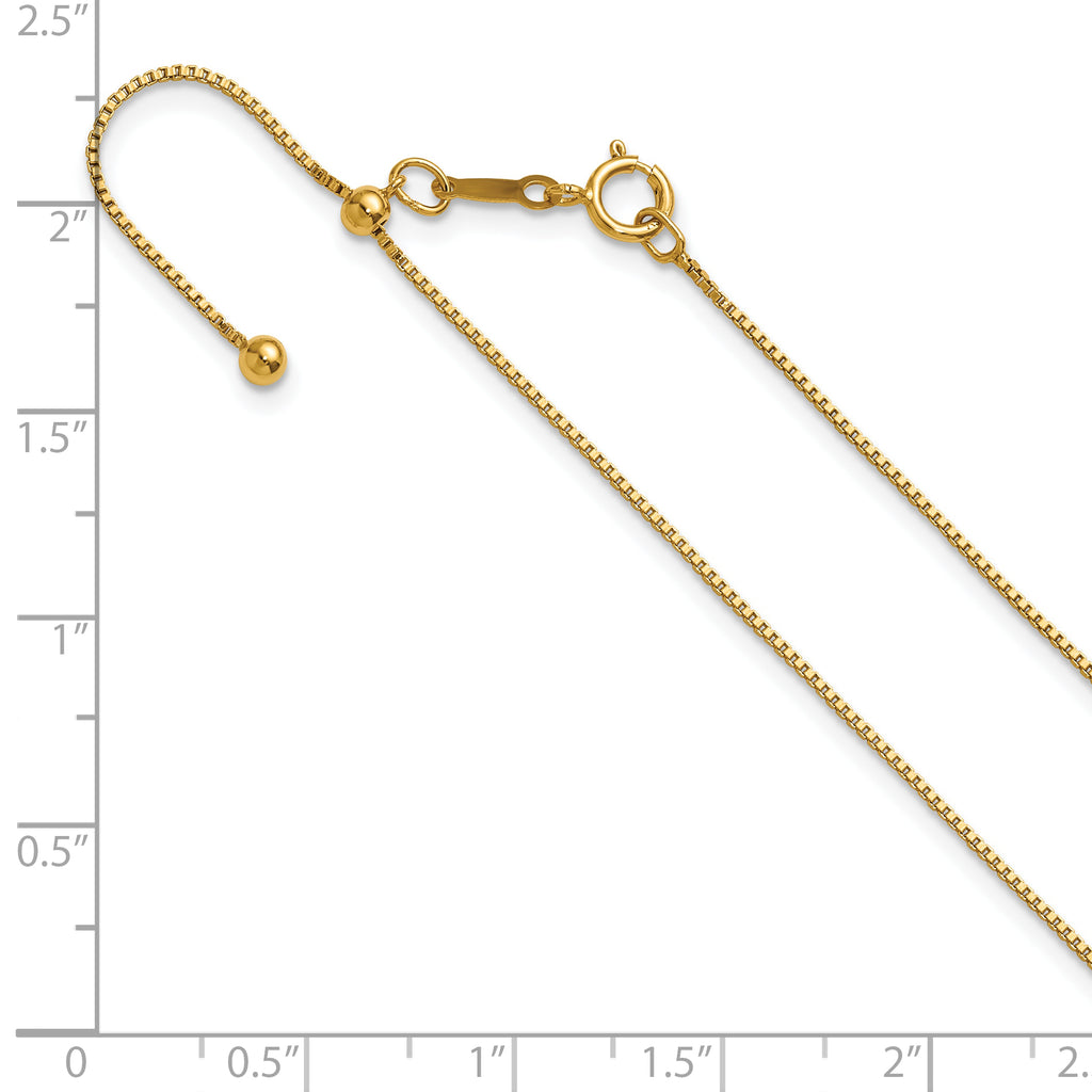14K Gold Filled Adjustable Box Chain Necklace in 0.8mm Width - view 6