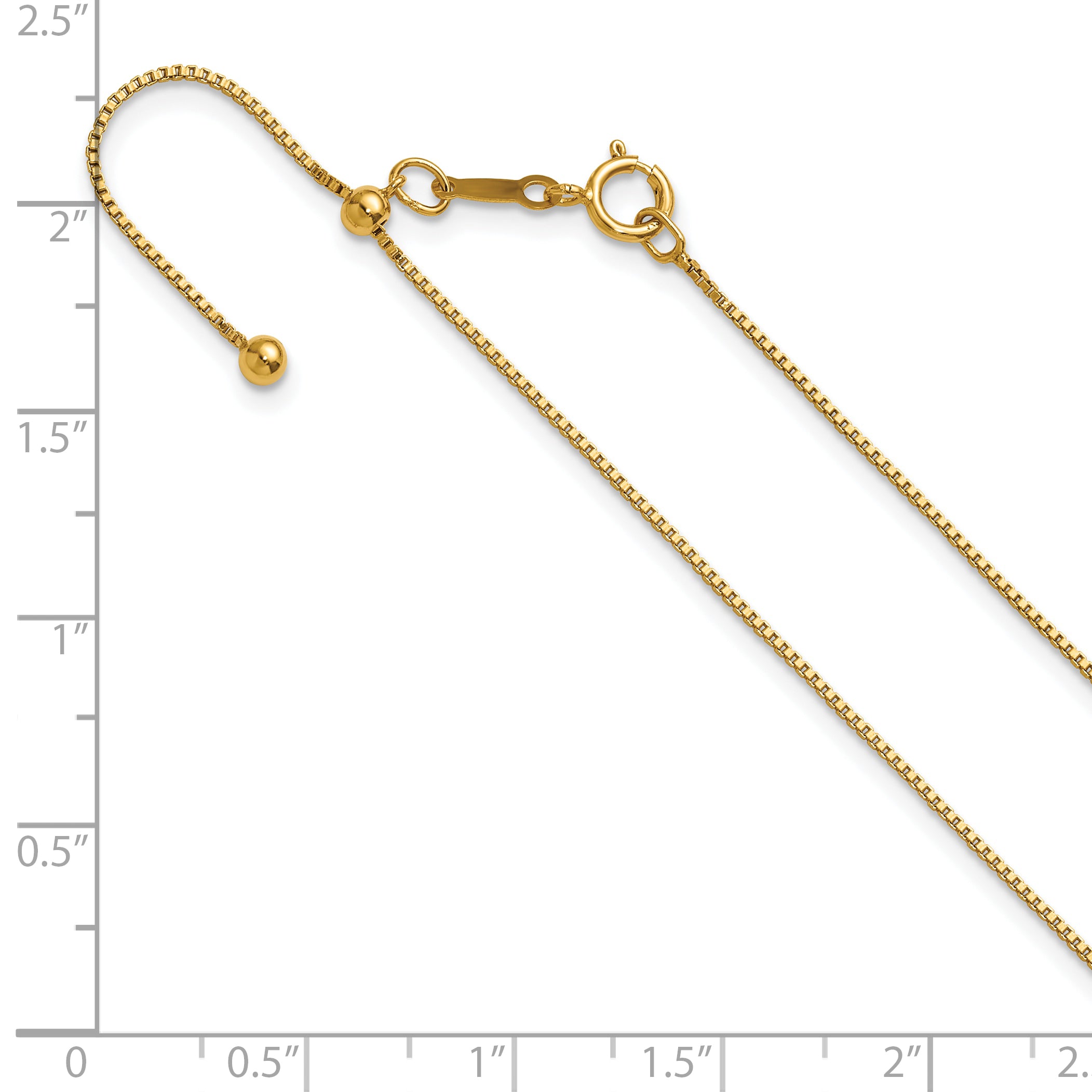 14K Gold Filled Adjustable Box Chain Necklace in 0.8mm Width - view 6