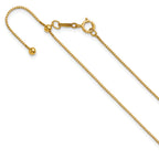 14K Gold Filled Adjustable Box Chain Necklace in 0.8mm Width by Sophia Jewelers