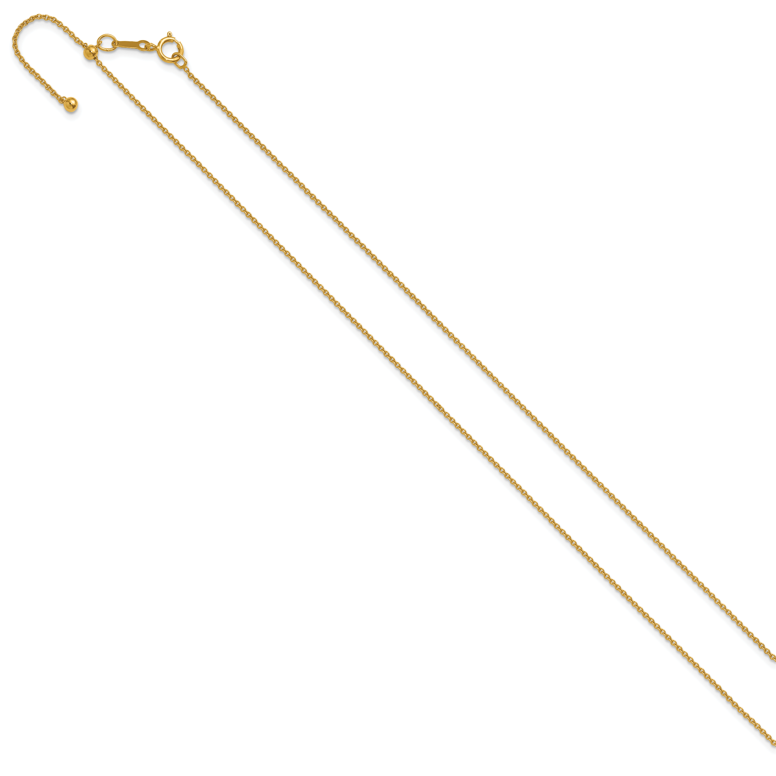 14K Gold Filled Adjustable Cable Chain Necklace in 1.2mm Width - view 2