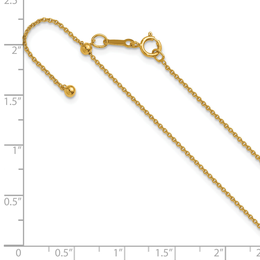 14K Gold Filled Adjustable Cable Chain Necklace in 1.2mm Width - view 6