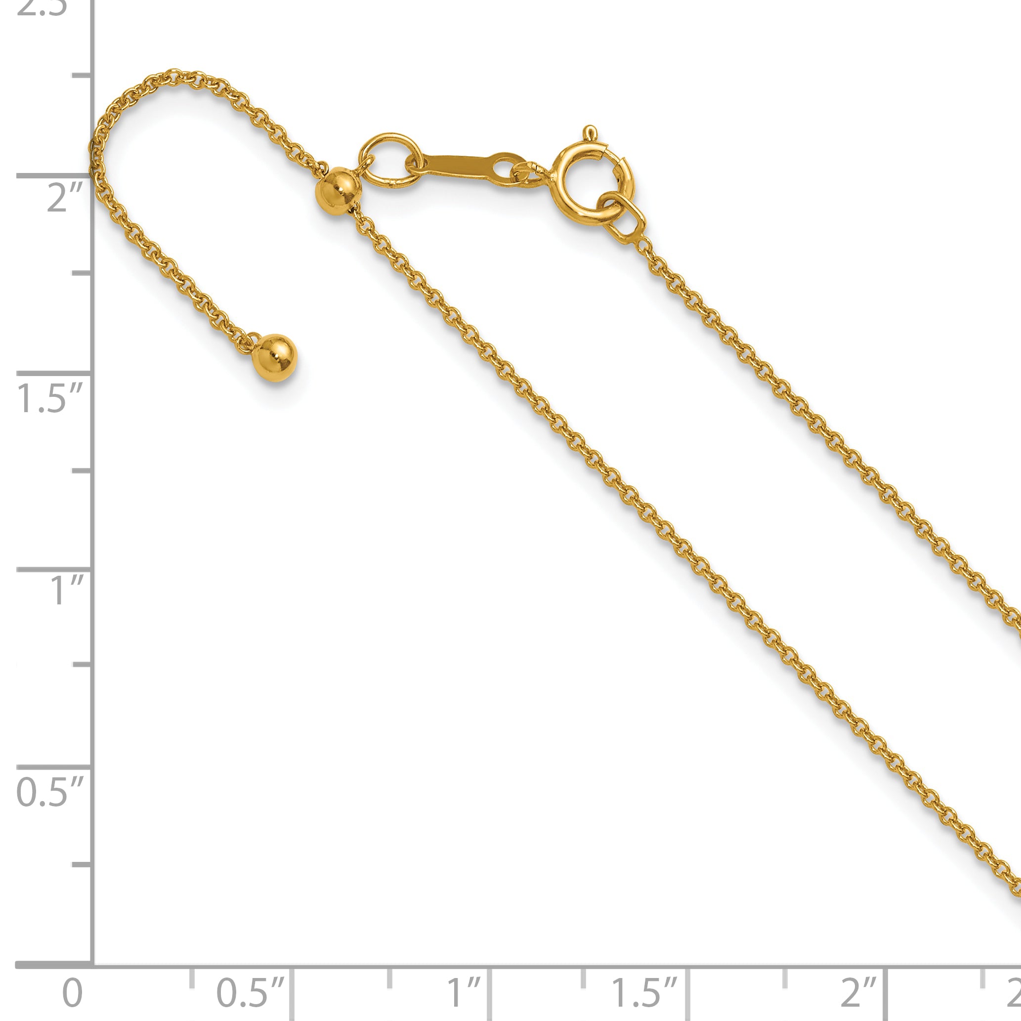 14K Gold Filled Adjustable Cable Chain Necklace in 1.2mm Width - view 6
