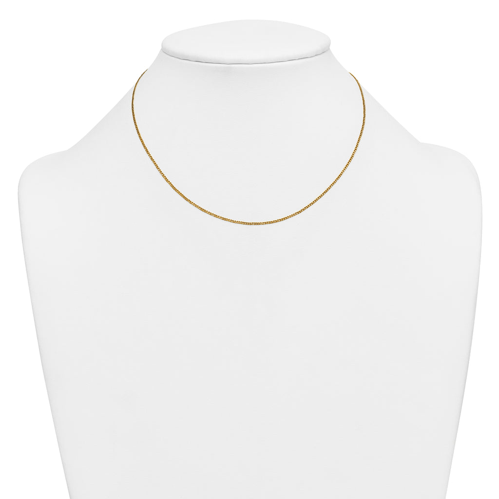 14K Gold Filled Polished Curb Chain Necklace in 1.25mm Width - view 3