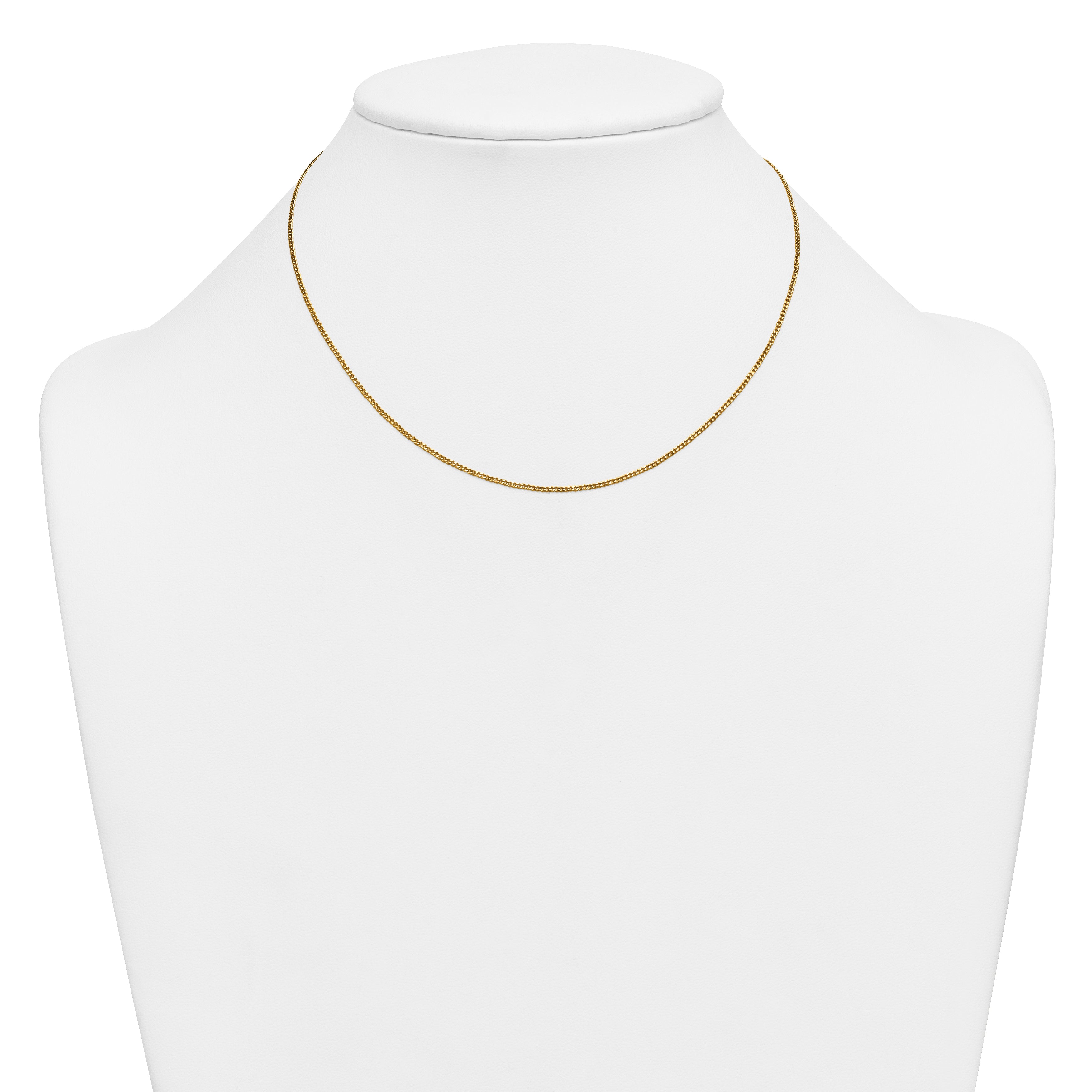 14K Gold Filled Polished Curb Chain Necklace in 1.25mm Width - view 3