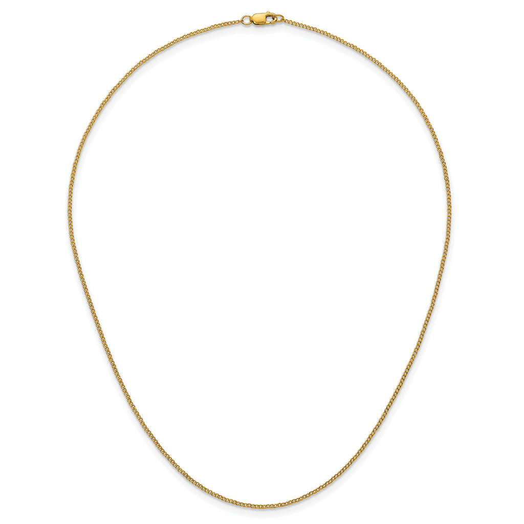 14K Gold Filled Polished Curb Chain Necklace in 1.25mm Width - view 4