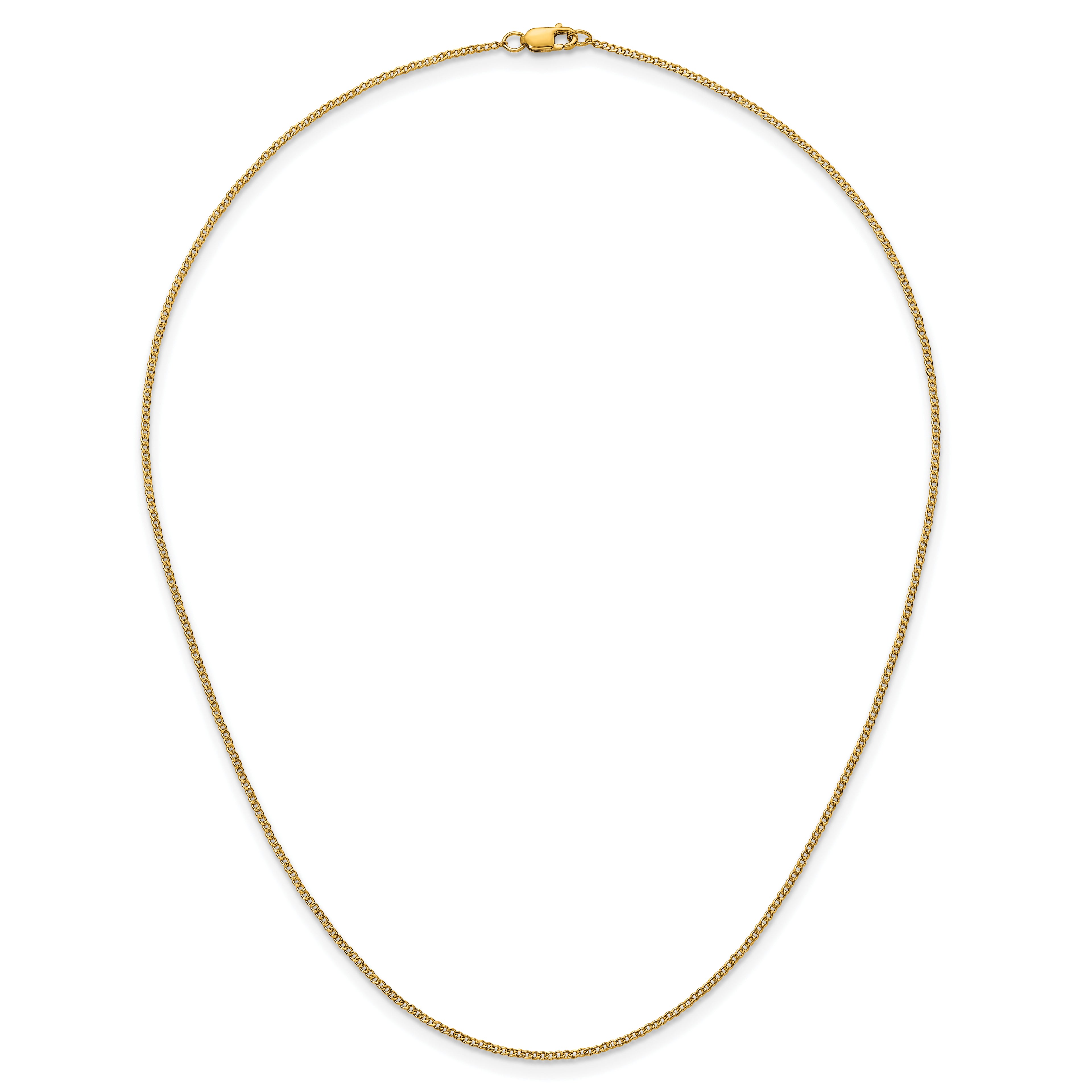 14K Gold Filled Polished Curb Chain Necklace in 1.25mm Width - view 4
