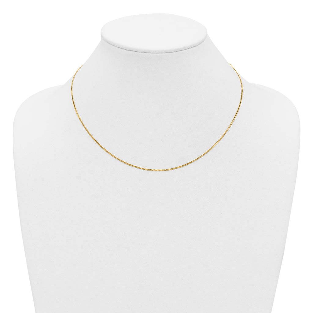 14K Gold Filled Polished Curb Chain Necklace in 1.25mm Width