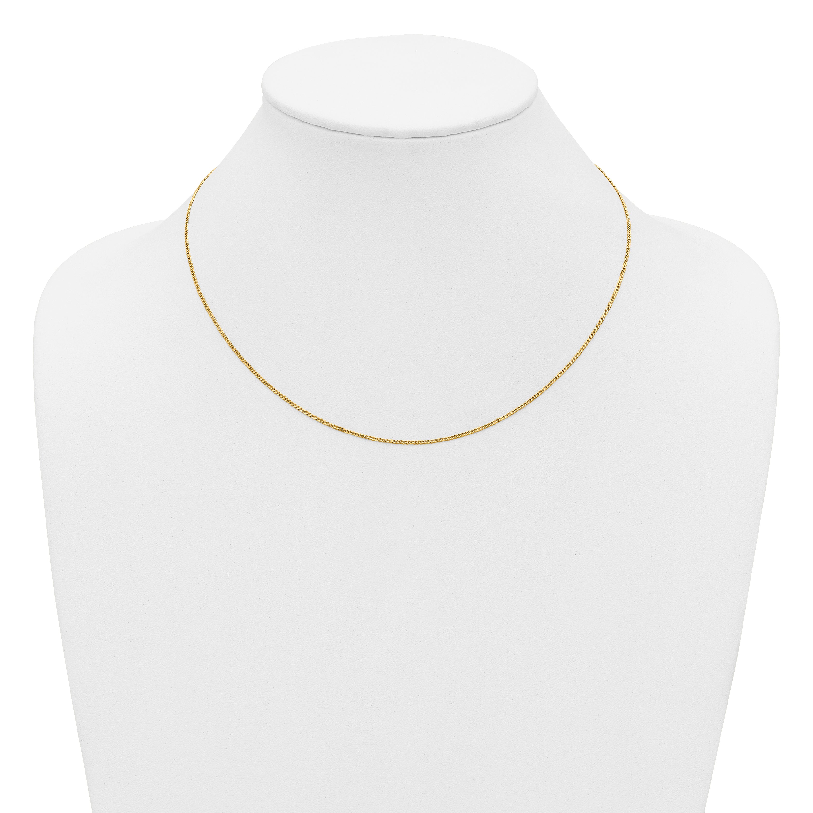 14K Gold Filled Polished Curb Chain Necklace in 1.25mm Width