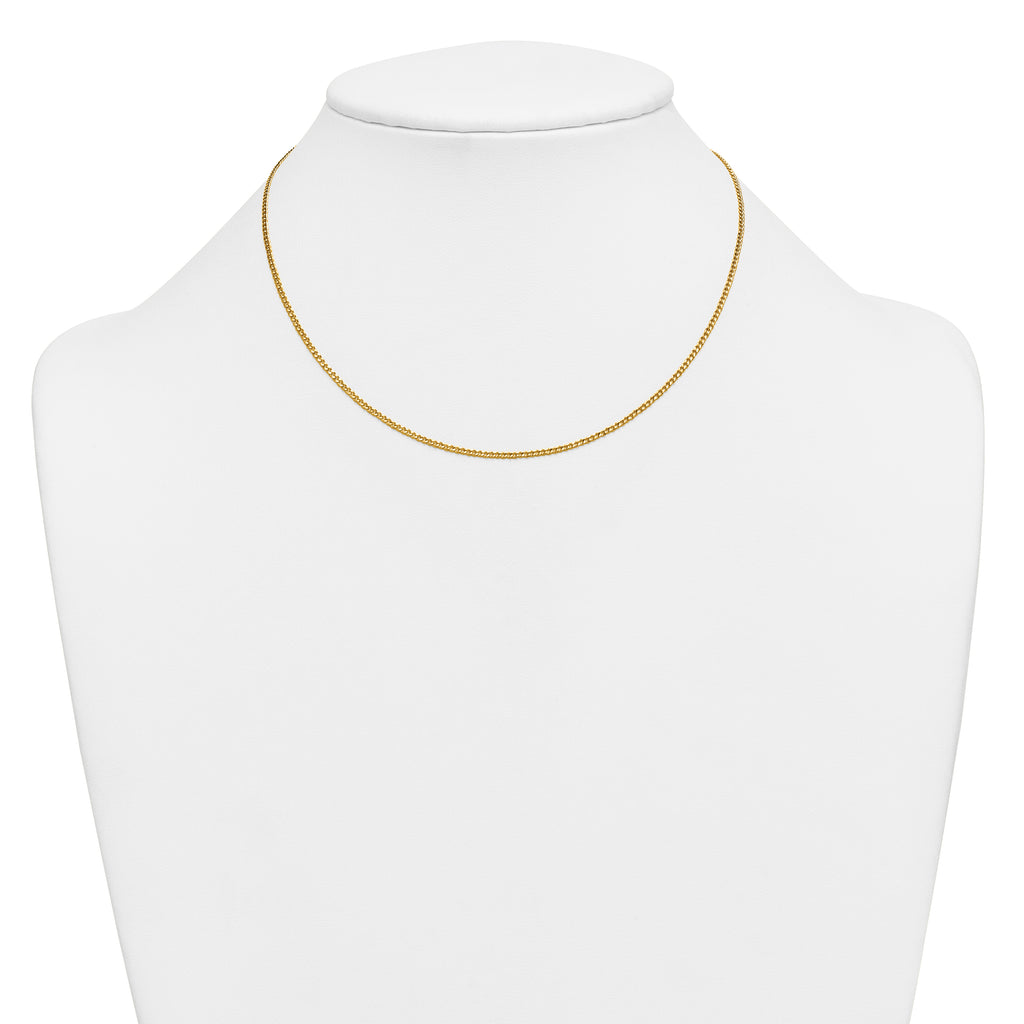 14K Gold Filled Polished Curb Chain Necklace in 1.5mm Width - view 3